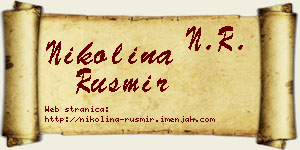 Nikolina Rusmir vizit kartica